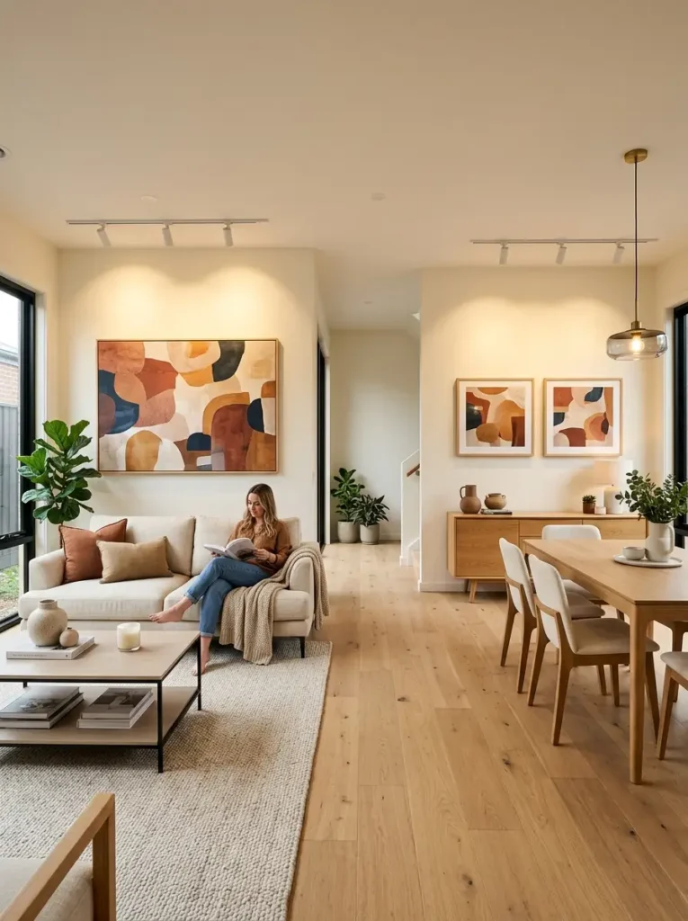 seamlessly connect living room dining room