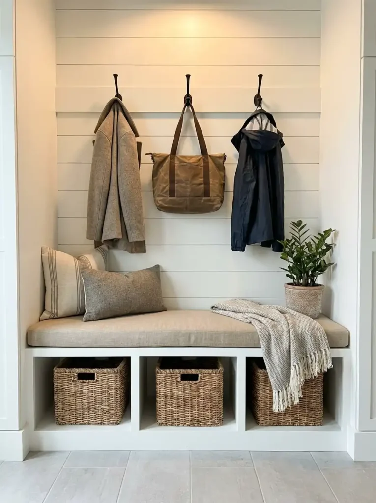 mini mudroom entryway