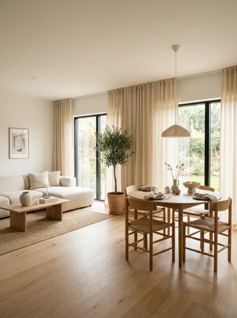seamlessly connect living room dining room
