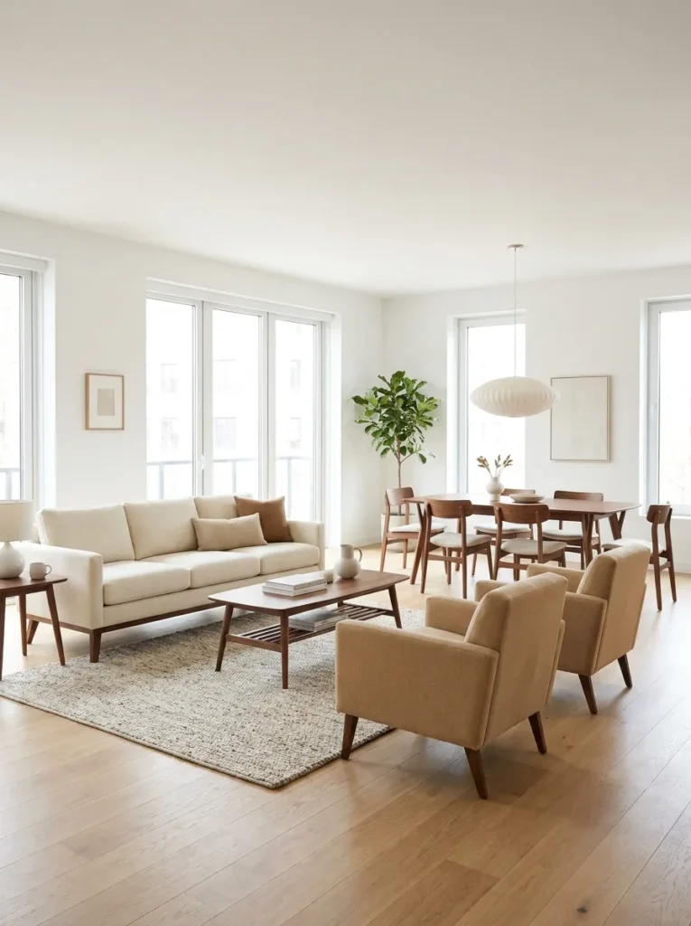 seamlessly connect living room dining room
