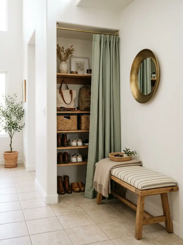 mini mudroom entryway