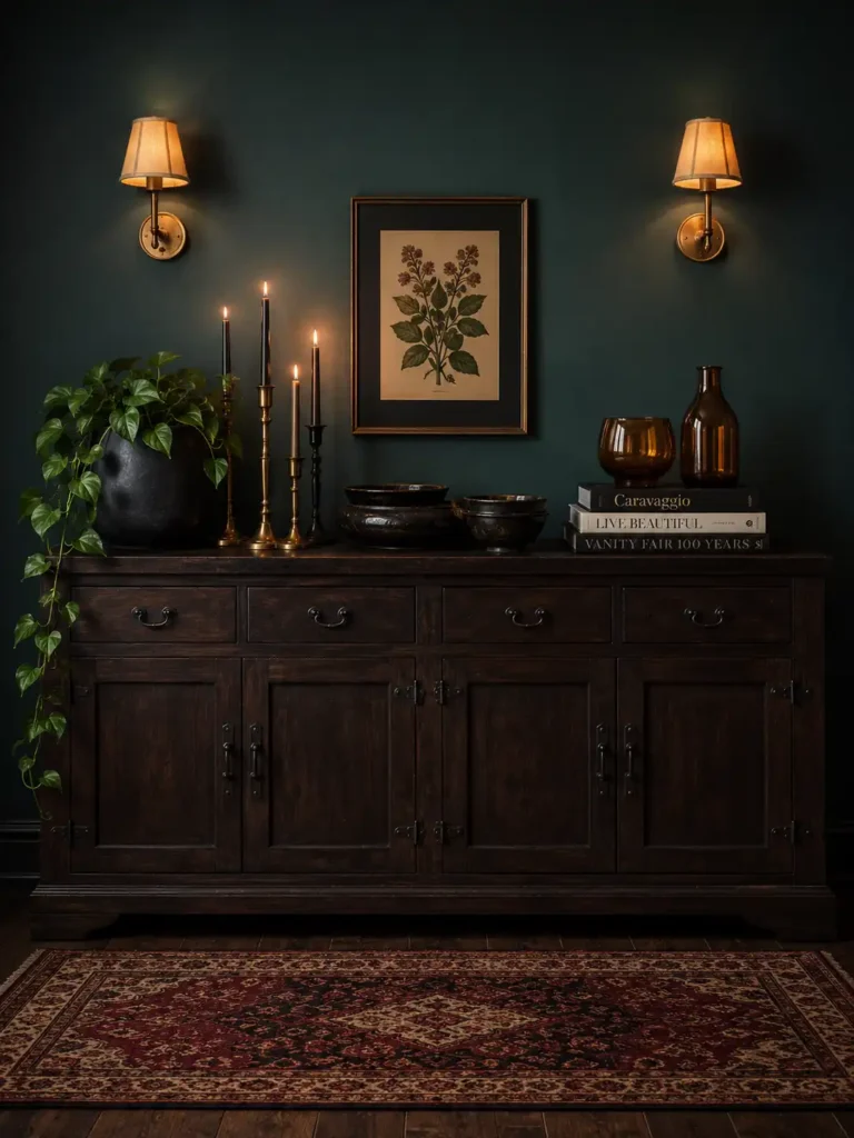 Dark Sideboard Styling