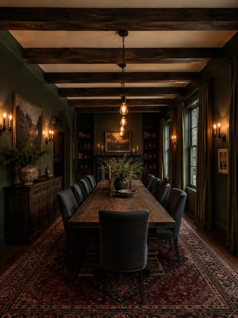 Exposed Dark Wood Beams