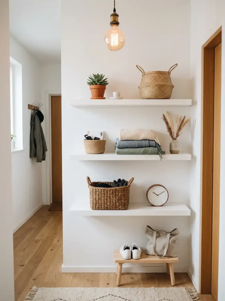 mini mudroom entryway