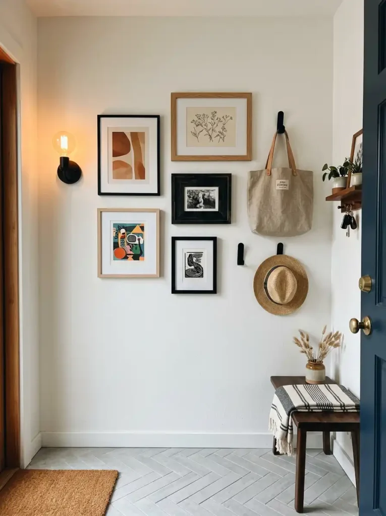 mini mudroom entryway