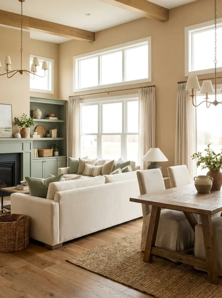 seamlessly connect living room dining room