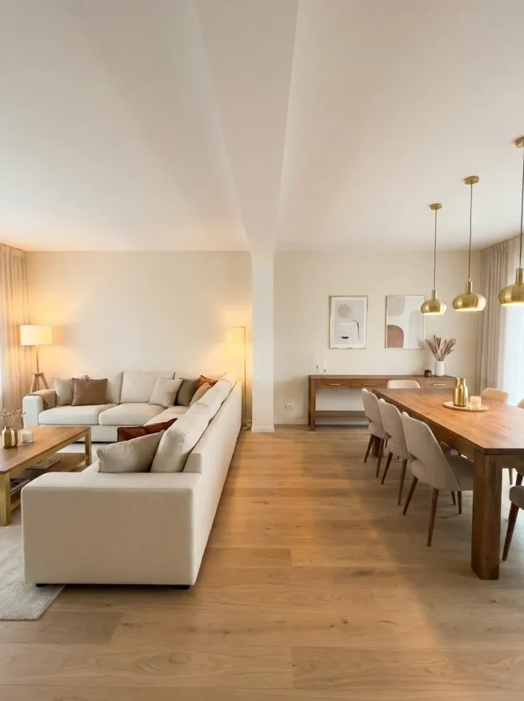 seamlessly connect living room dining room