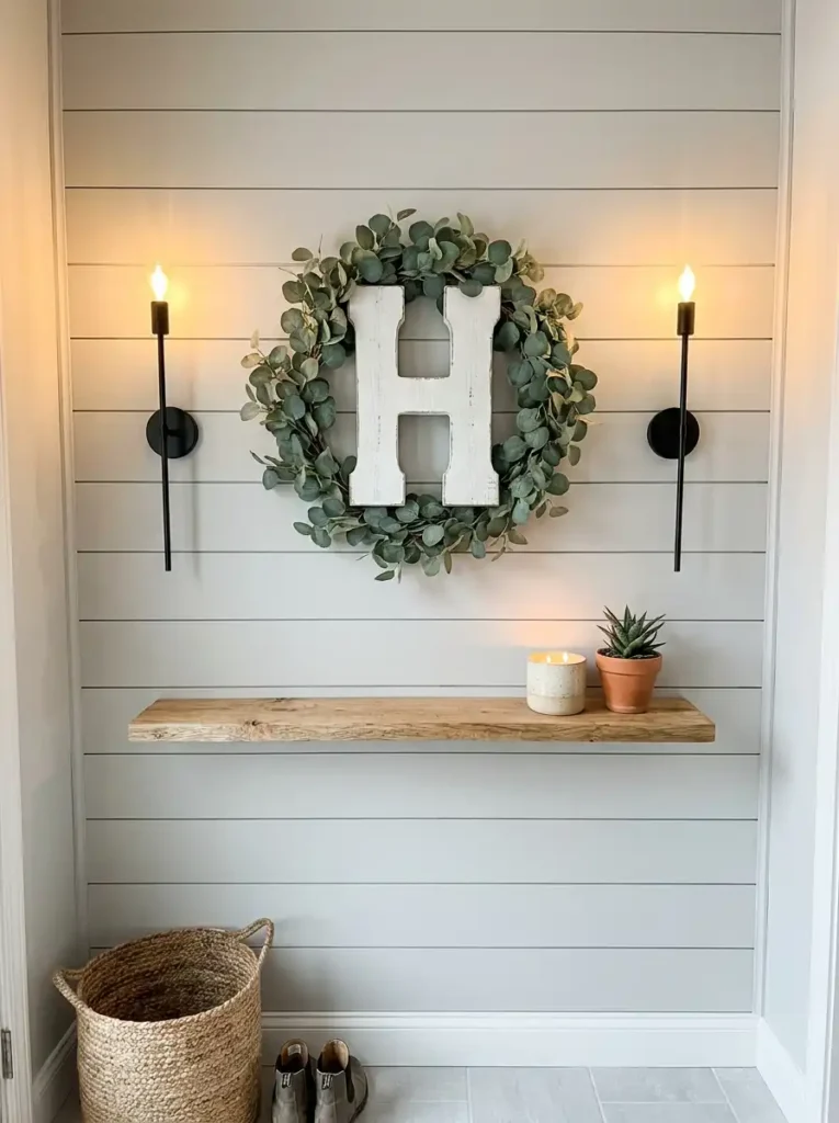 mini mudroom entryway