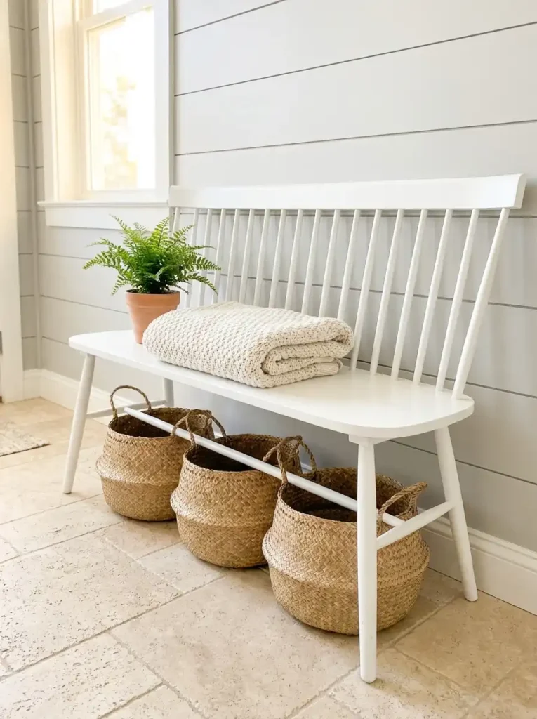 mini mudroom entryway