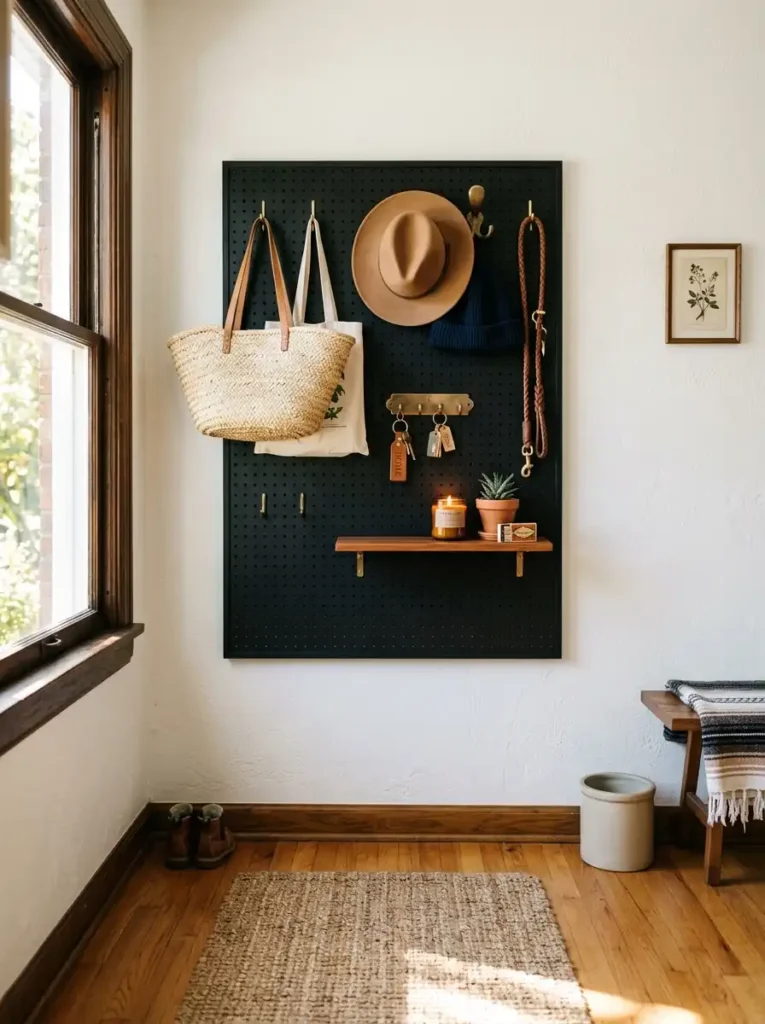 mini mudroom entryway