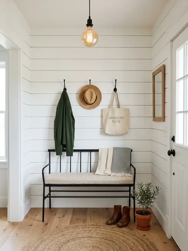 mini mudroom entryway
