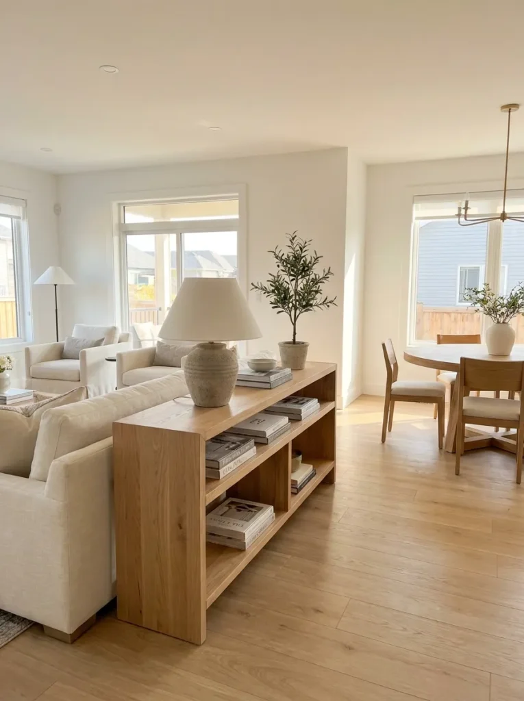 seamlessly connect living room dining room