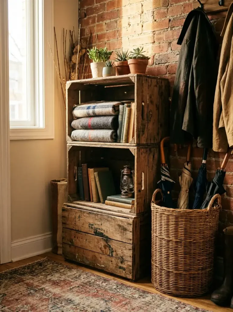 mini mudroom entryway