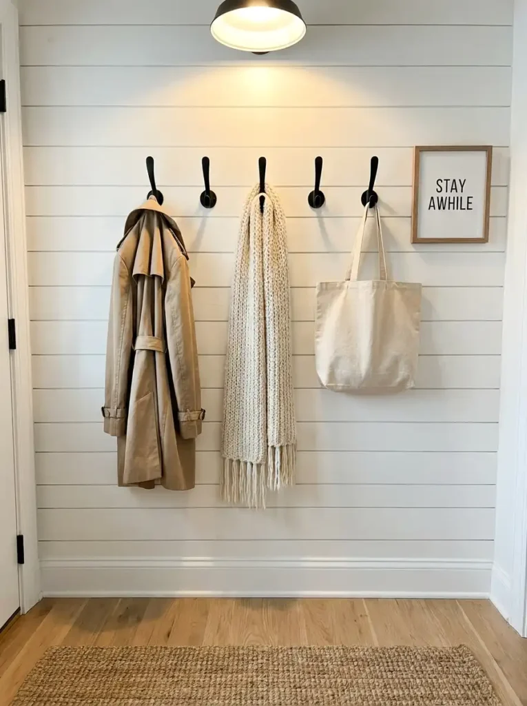 mini mudroom entryway