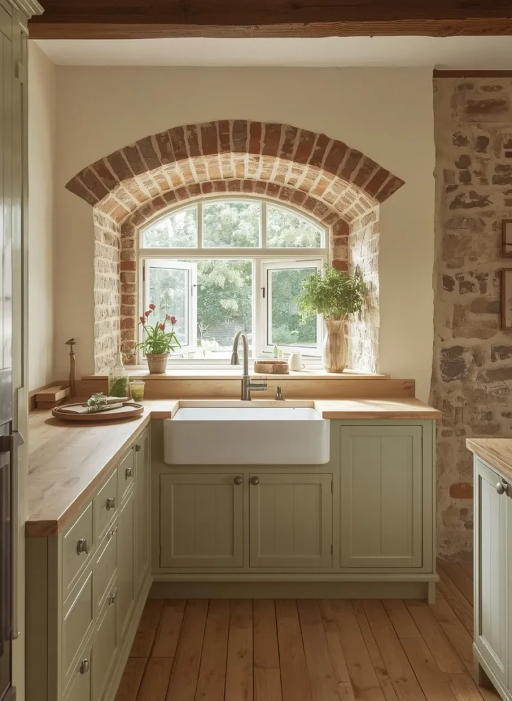 Arched Window Cottagecore Kitchen