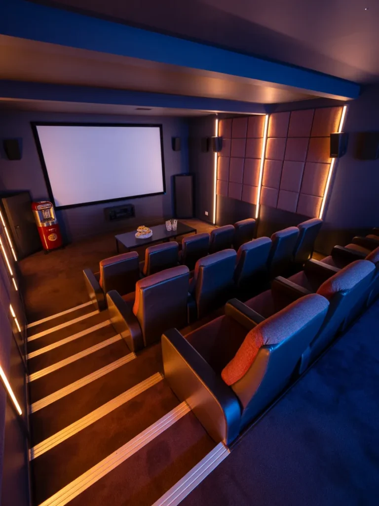 Basement Home Theater with Loft Seating