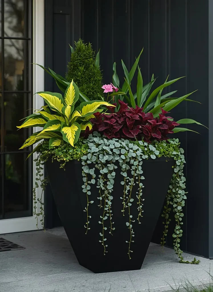 Black Planter Foliage Mix