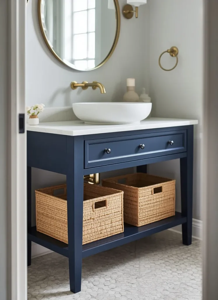 Blue Console Vanity