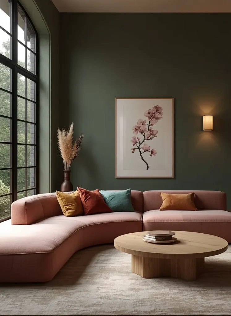 Blush Pink Curved Sectional