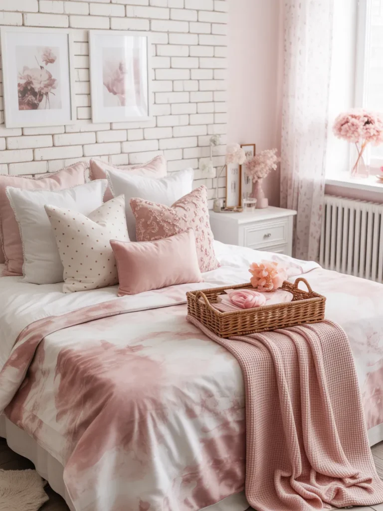 Blush Pink Floral Bedroom