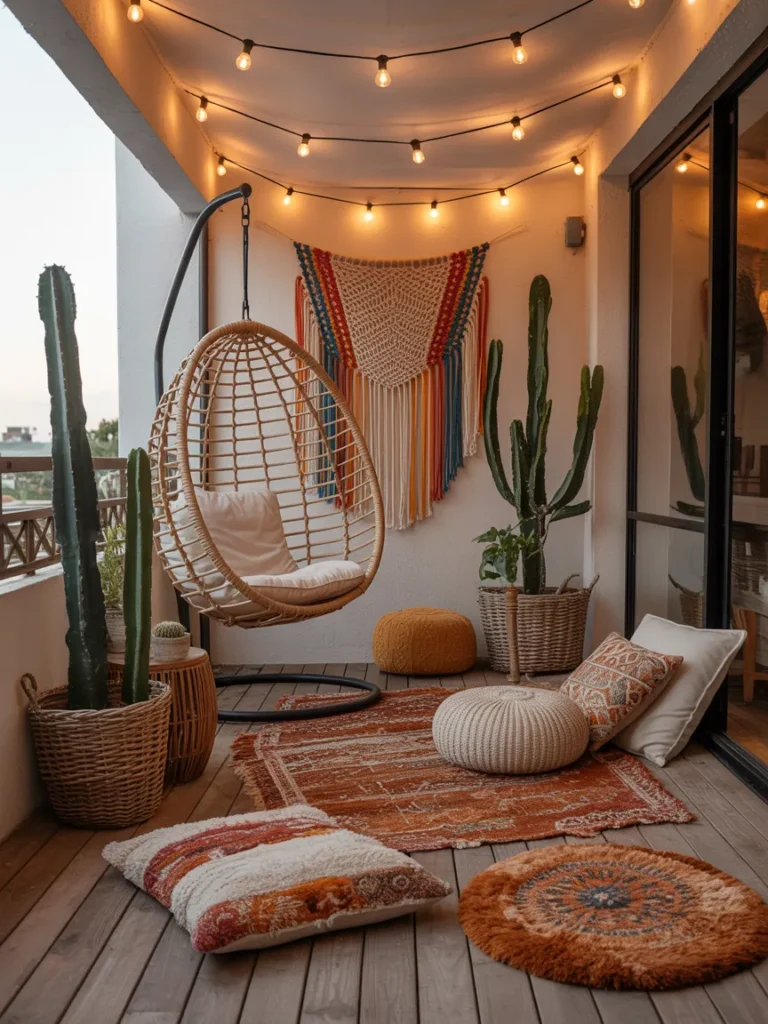 Boho Hanging Chair Balcony