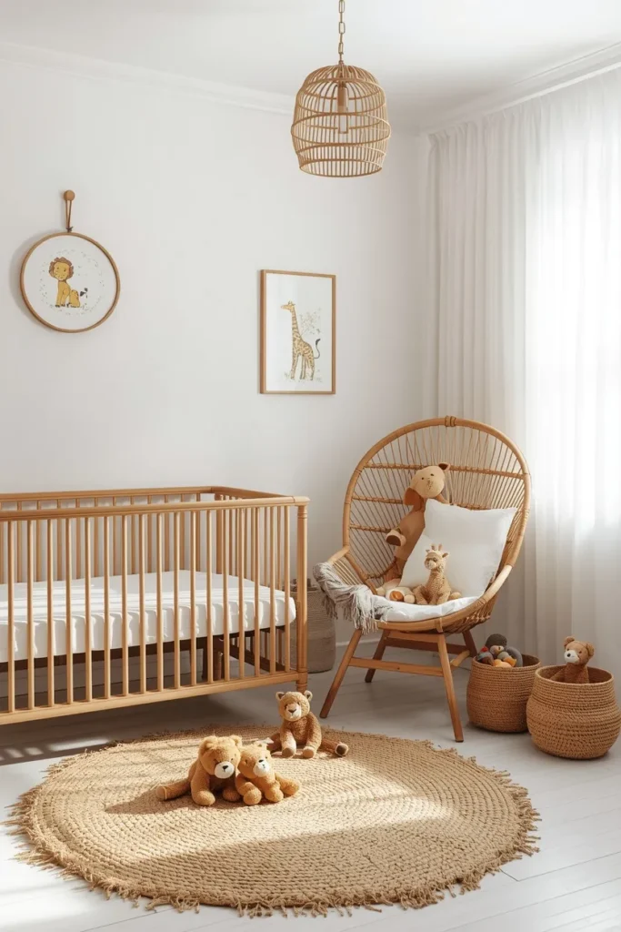Boho Rattan Safari Baby Boy Nursery