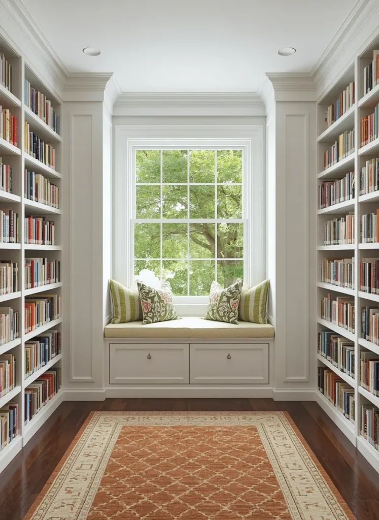Bright Reading Nook with Garden Window Seat
