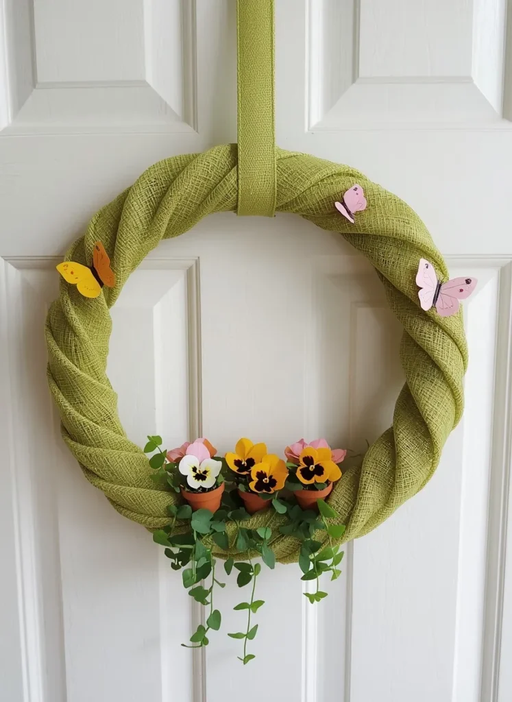 Butterfly Garden Pot Wreath