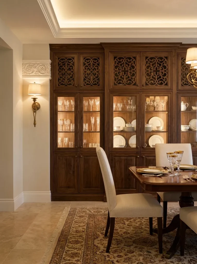Carved Wood Dining Display