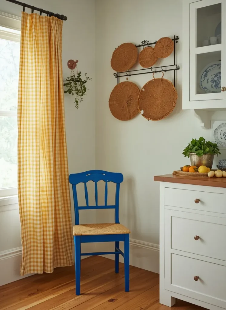 Cheerful Blue Yellow Kitchen