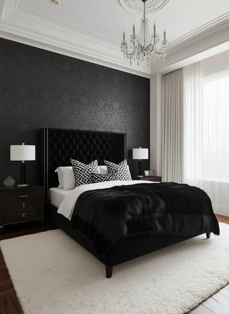 moody black bedroom ideas dark decor