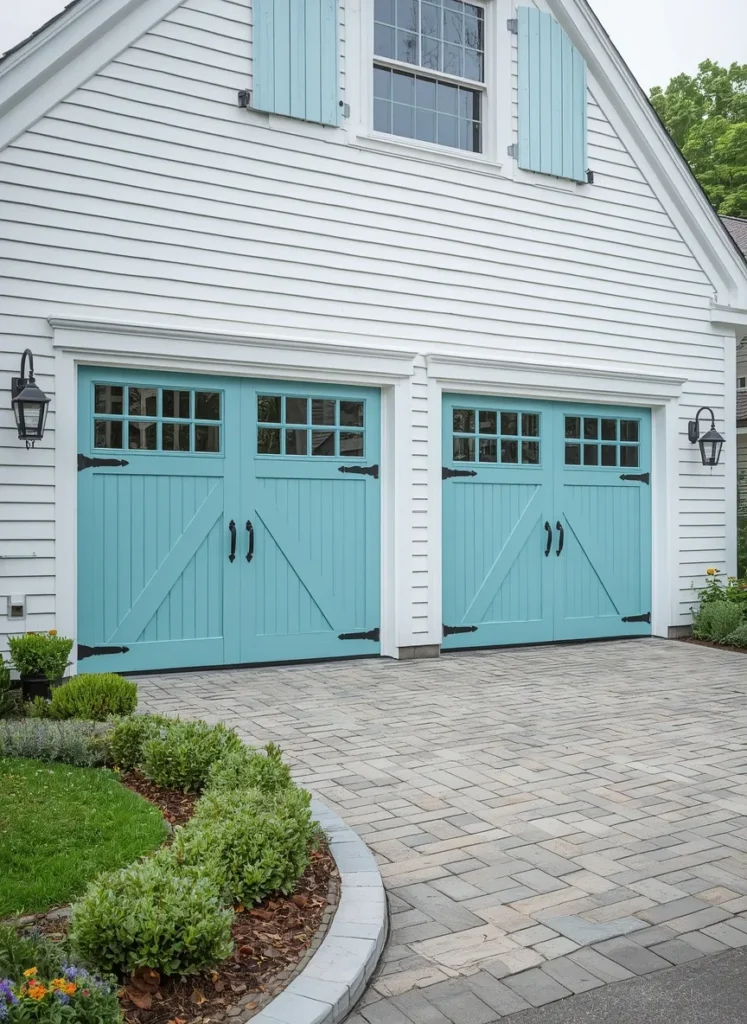 Coastal Blue Garage Door