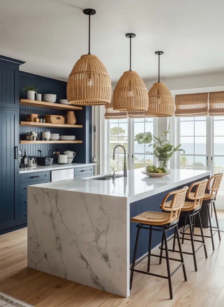 Coastal Navy Blue Kitchen