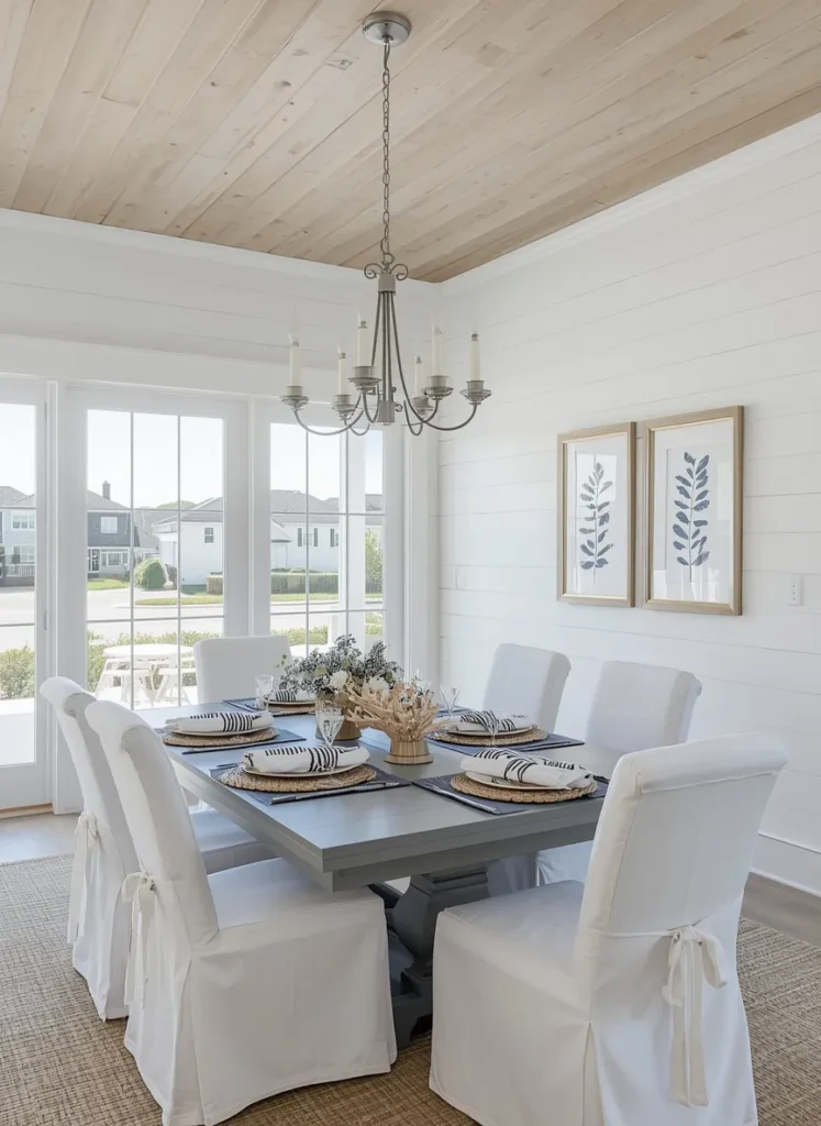 Coastal White Shiplap Dining