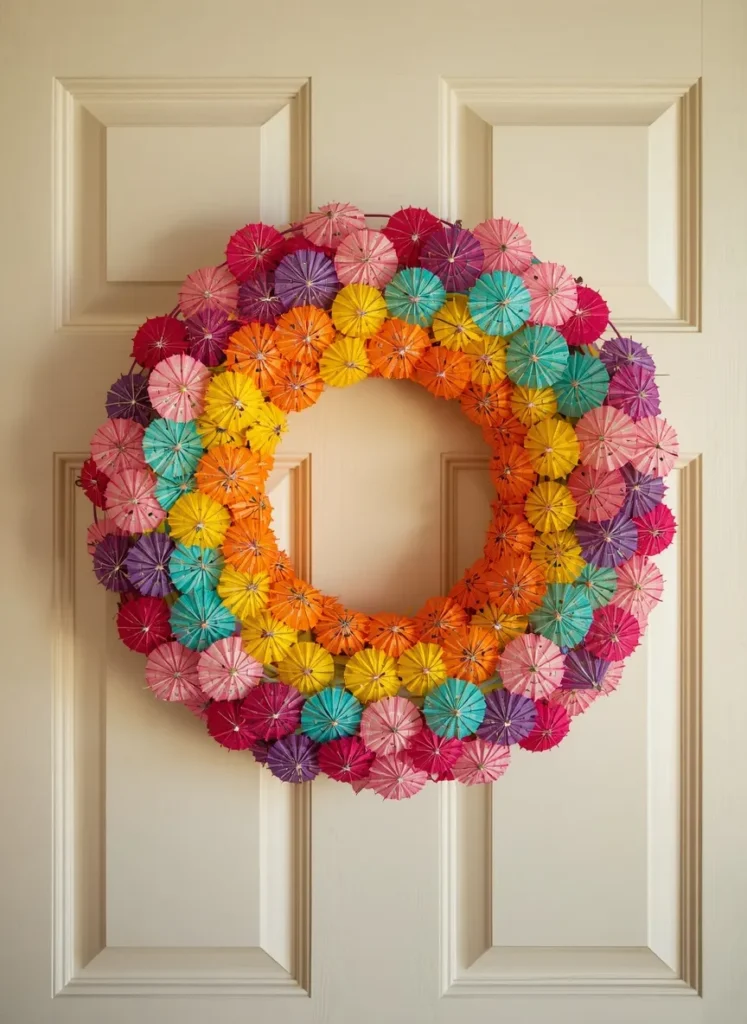 Cocktail Umbrella Paper Wreath