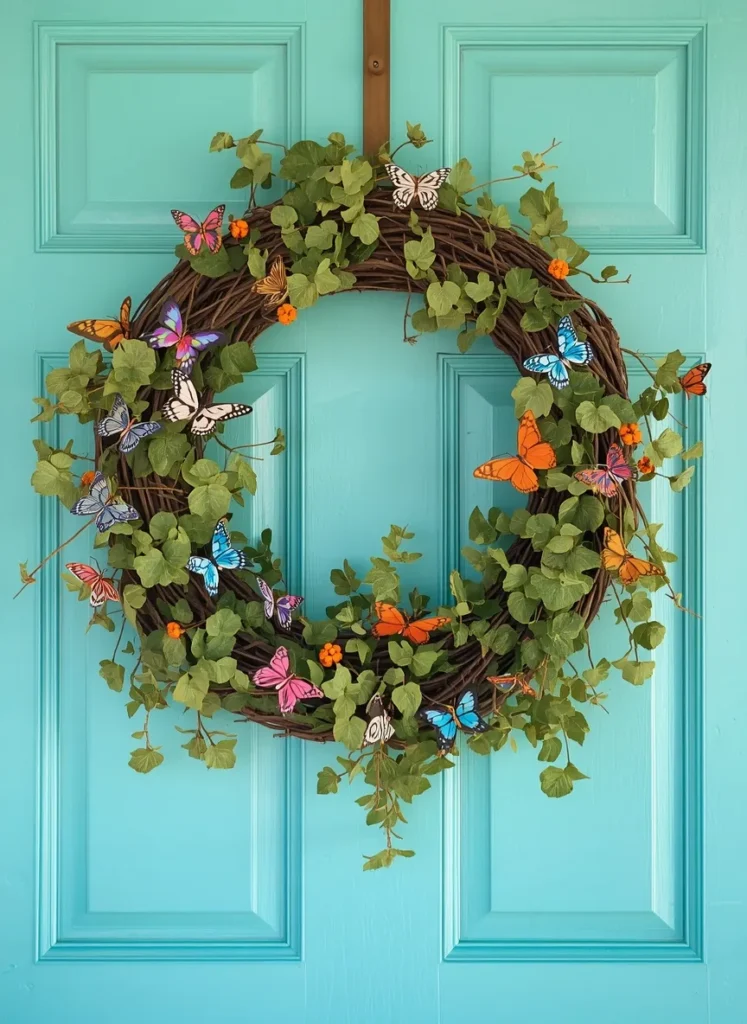 Colorful Butterfly Grapevine Wreath