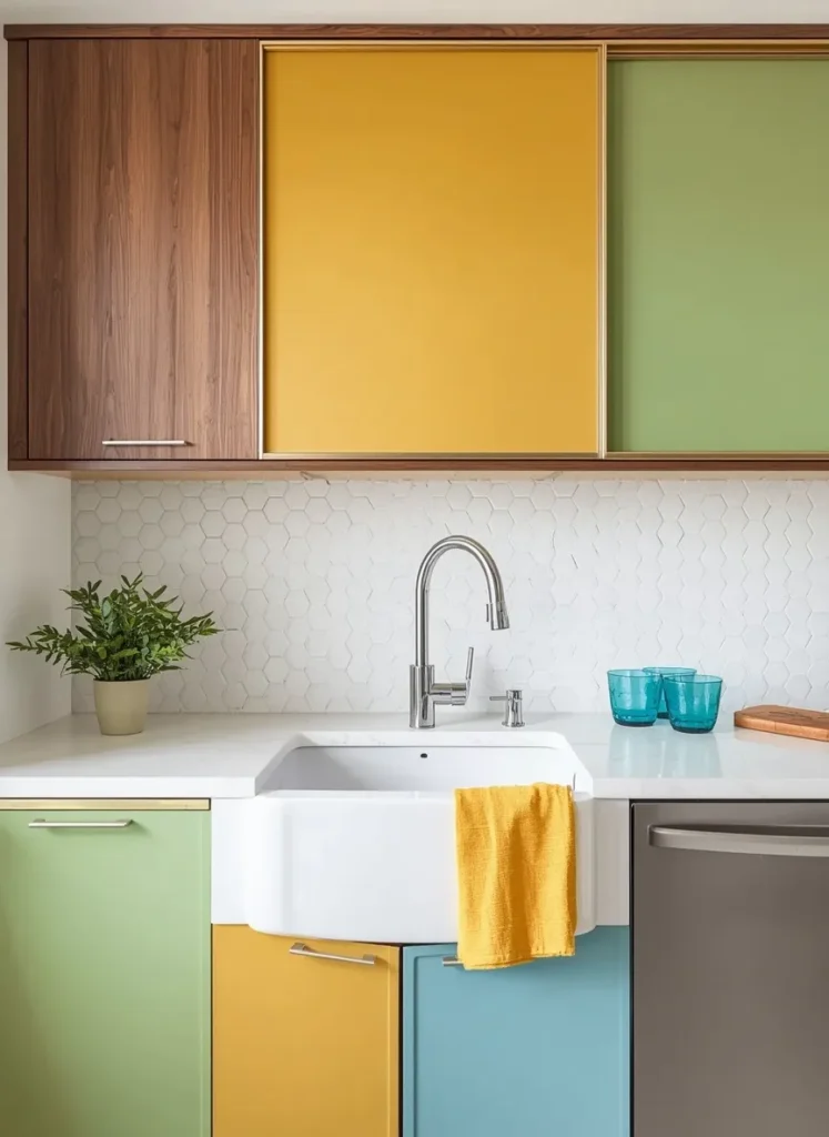 Colorful Retro Sliding Cabinets