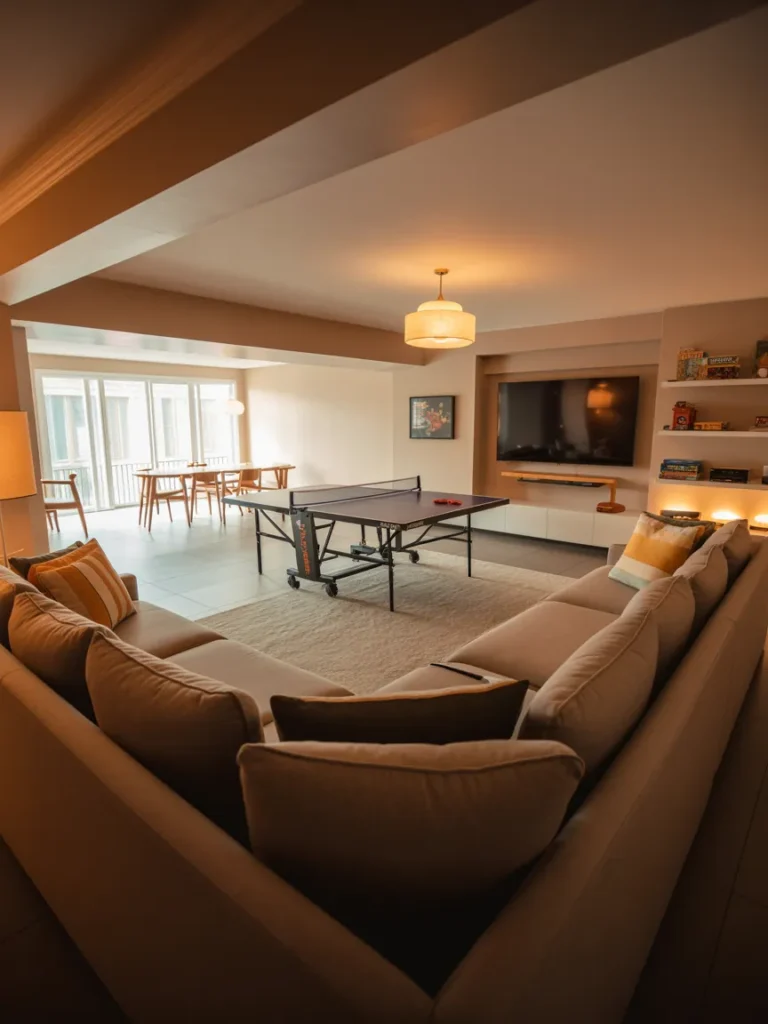 Comfy Basement Recreation Room