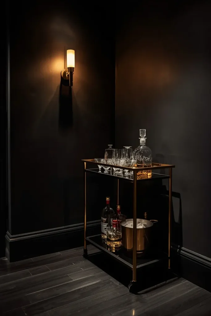 Compact Bar Cart Setup