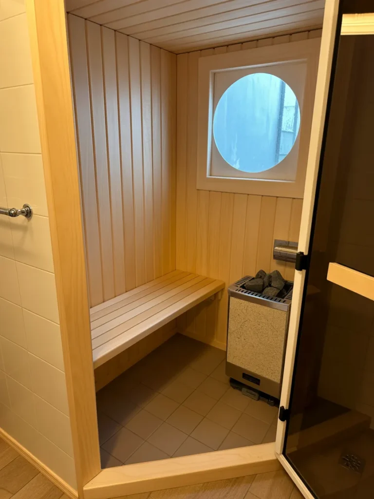 Compact Corner Sauna Nook