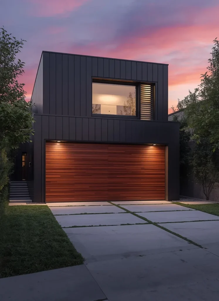 Contemporary Wood Garage Door