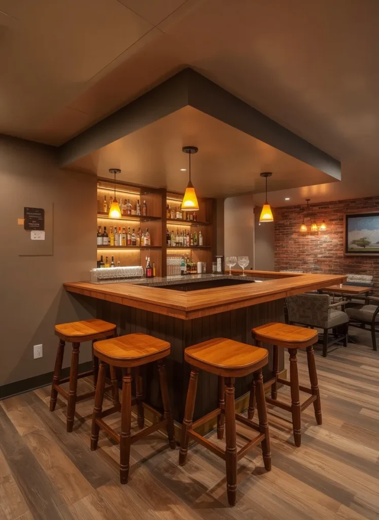 Cozy Basement Bar Corner