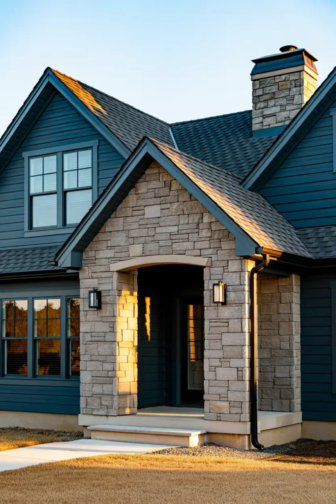 dark blue house exterior ideas