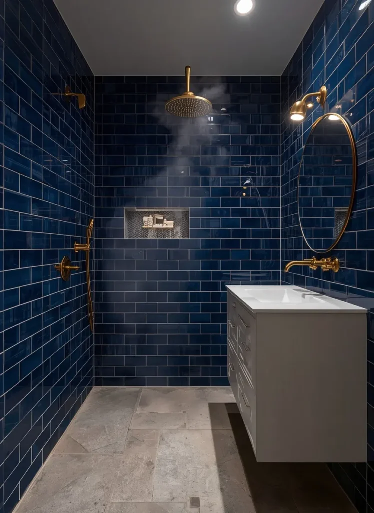 Deep Blue Tile Walls