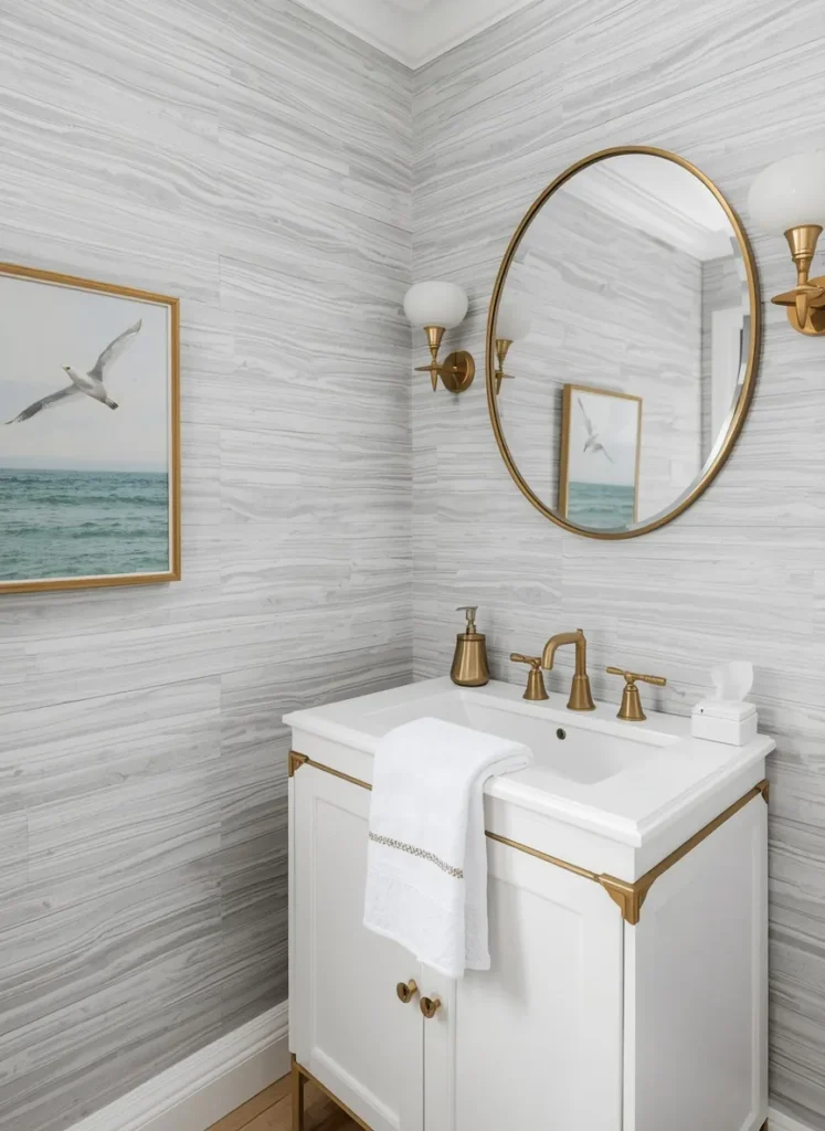 Marble Wallpaper Gold Accents
