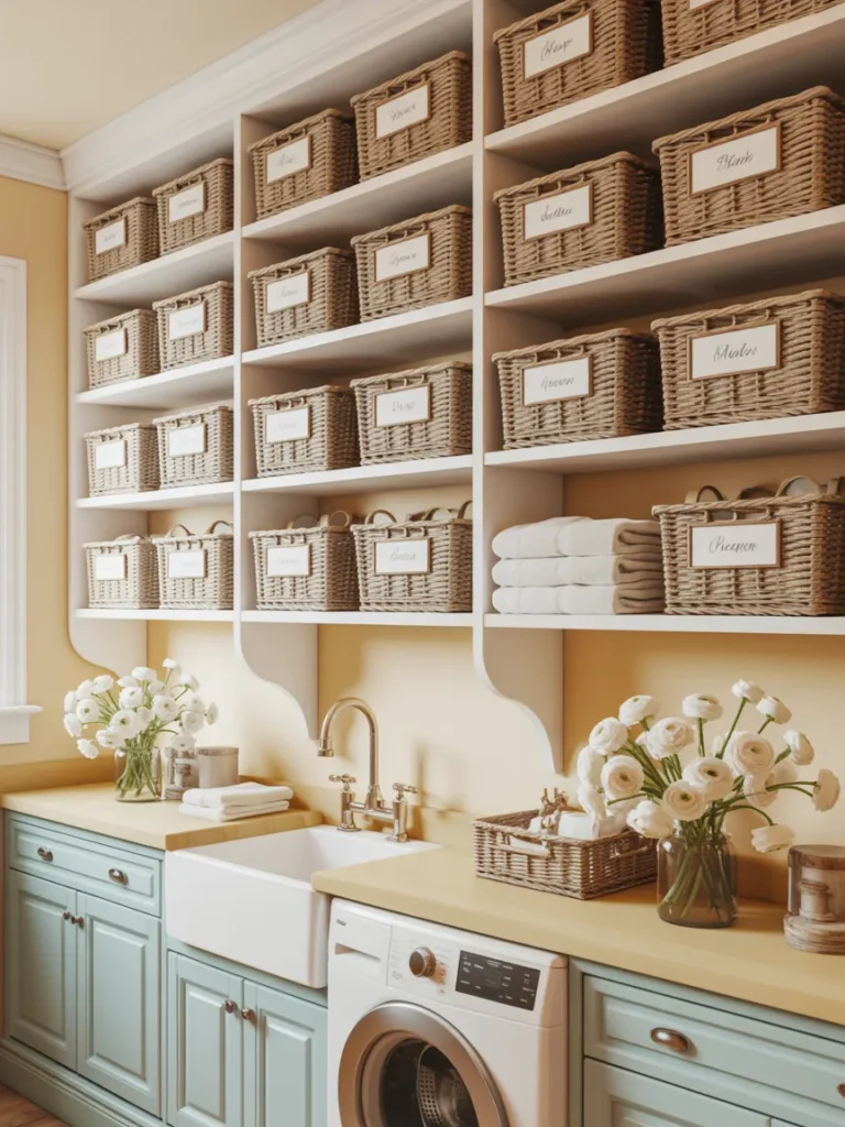 Farmhouse Basket Wall Storage