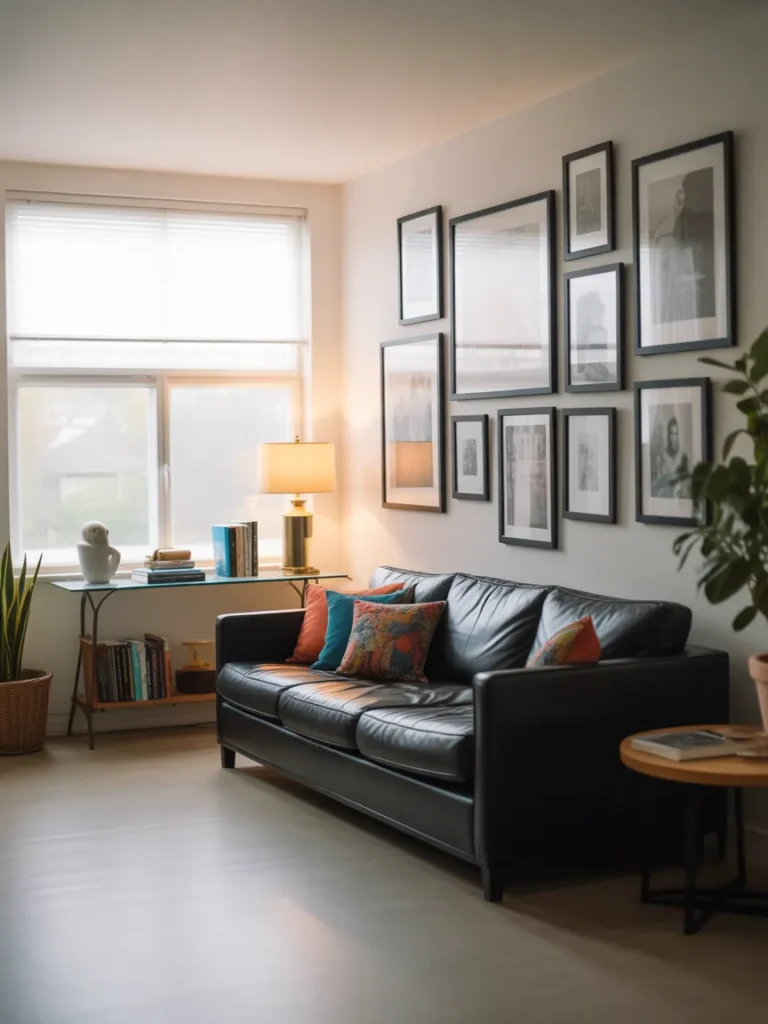 black sofa living room designs