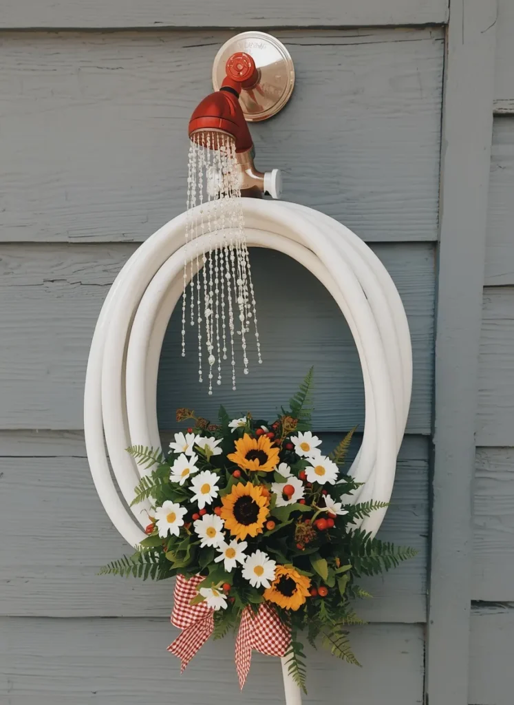 Garden Hose Sunflower Decor