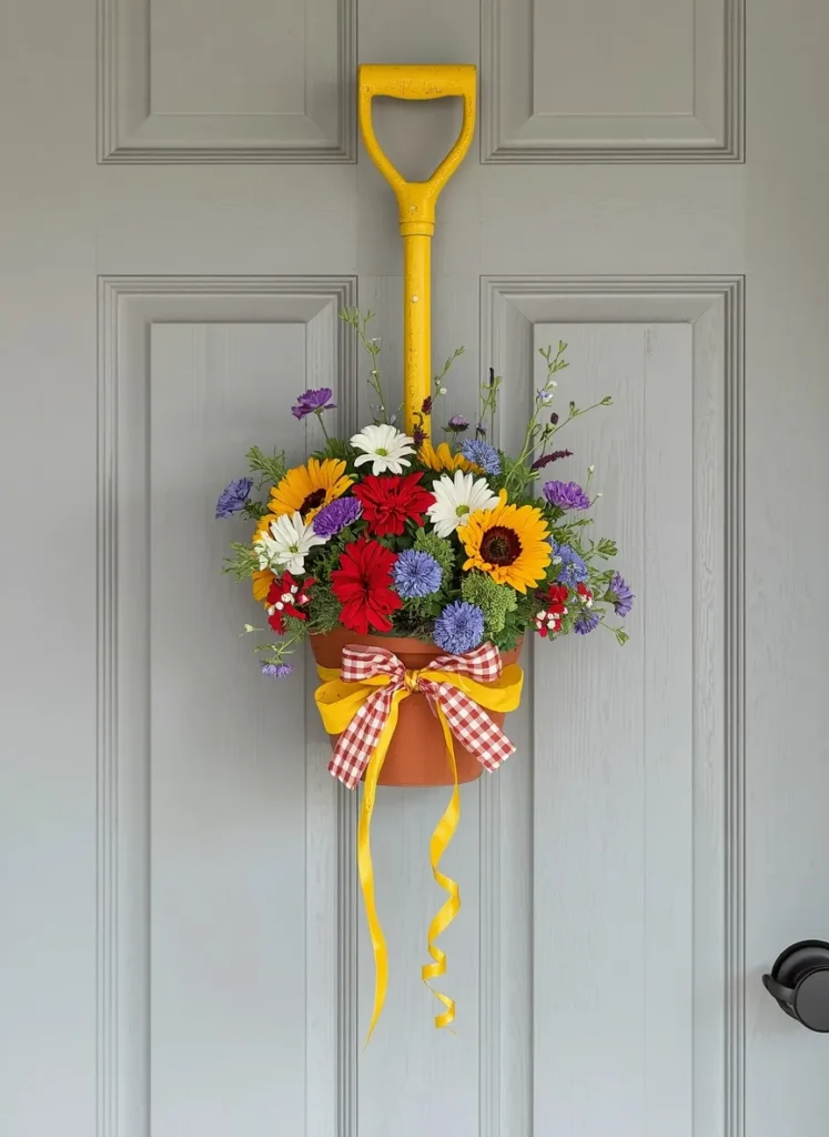 Garden Shovel Flower Wreath