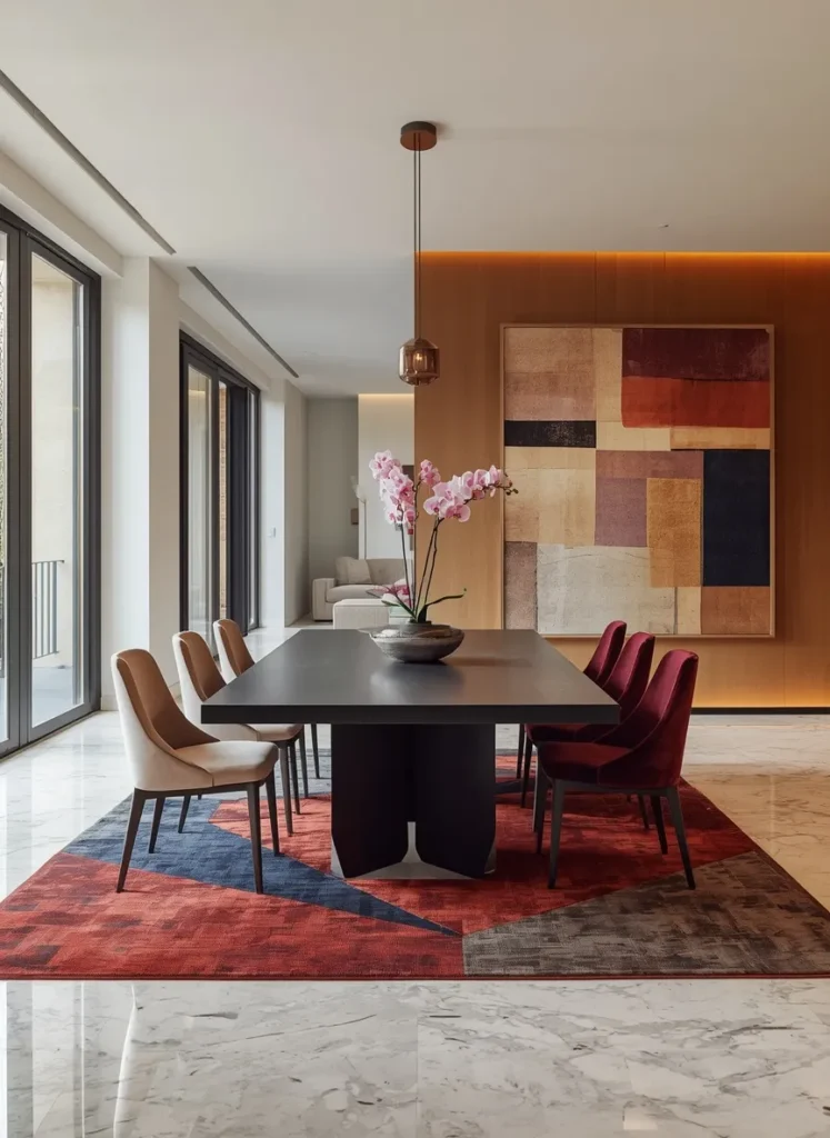 Geometric Rug Colorful Contrast